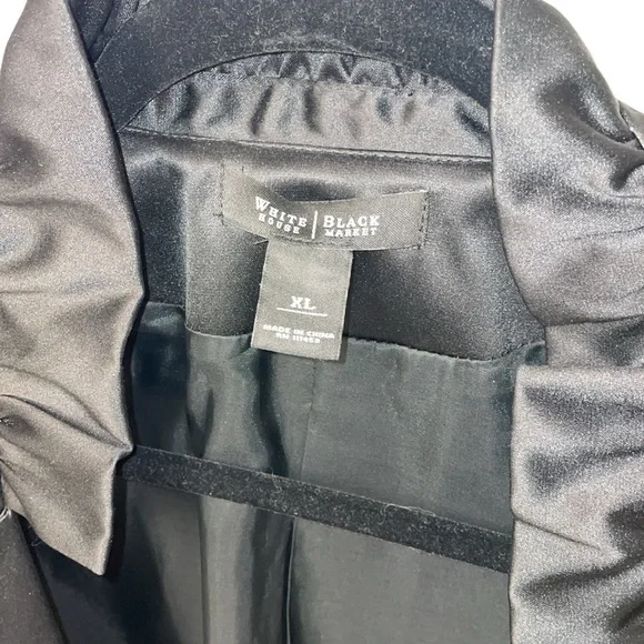 WHBM Black Satin Ruffled Bolero Cocktail Jacket - Picture 5 of 8